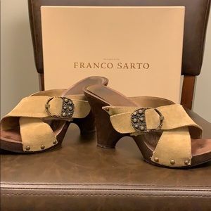 Franco Sarto camel color Suede Wedges